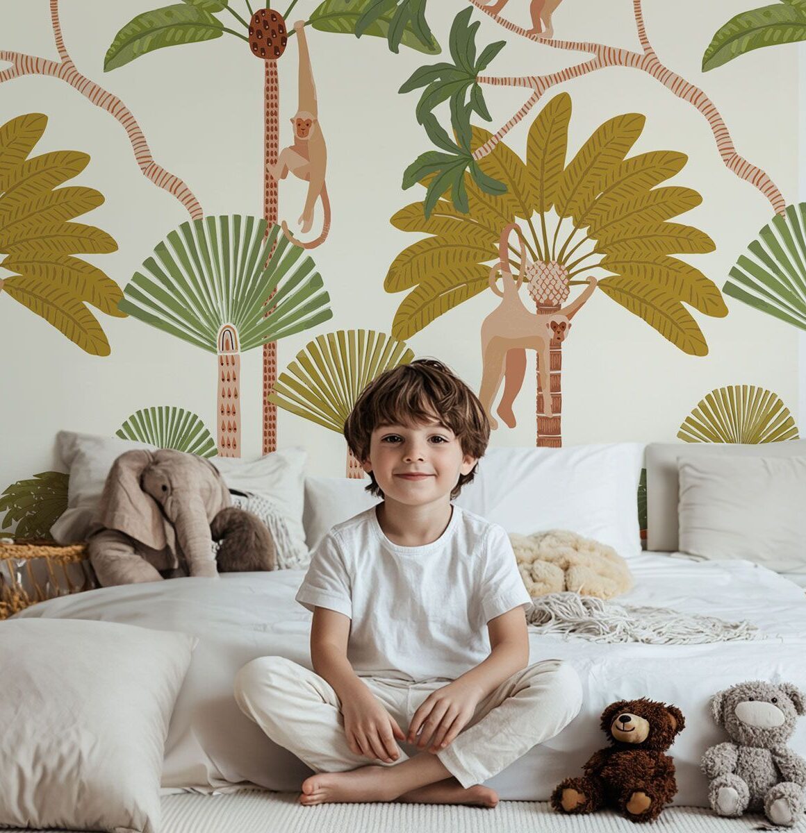 papier peint jungle vert