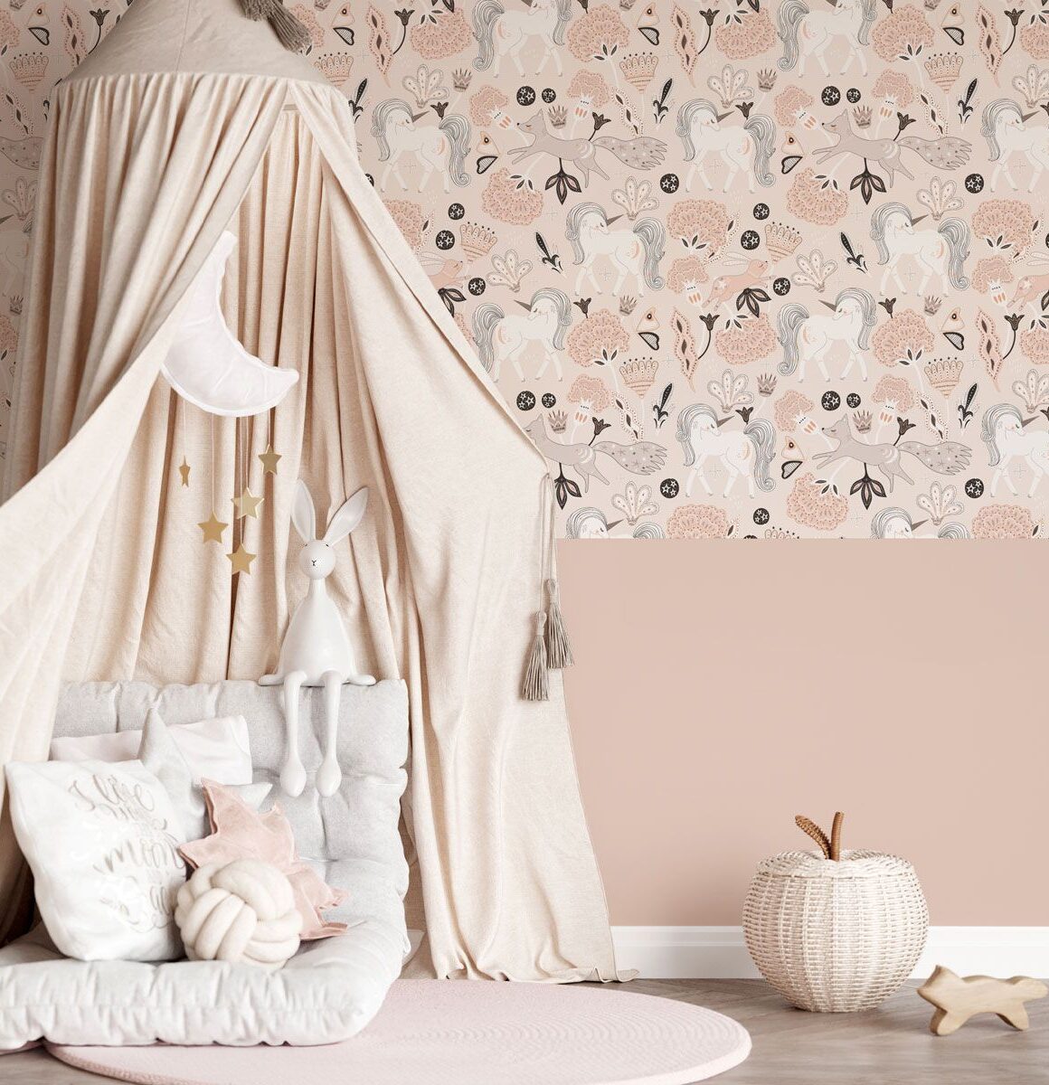 papier peint licorne chambre fille