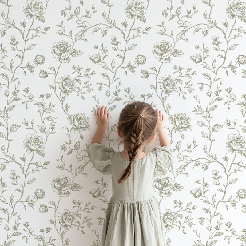Papier-peint fleurs romantique