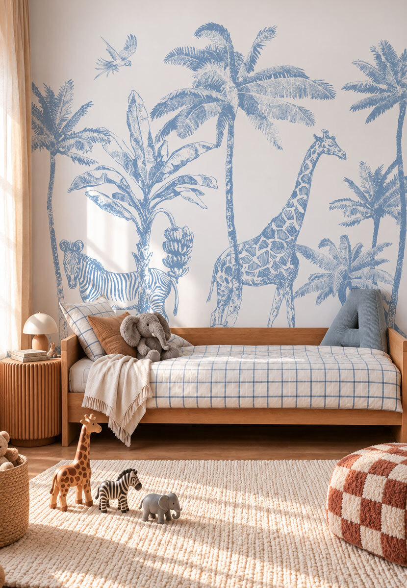 Papier-peint-jungle-bleu