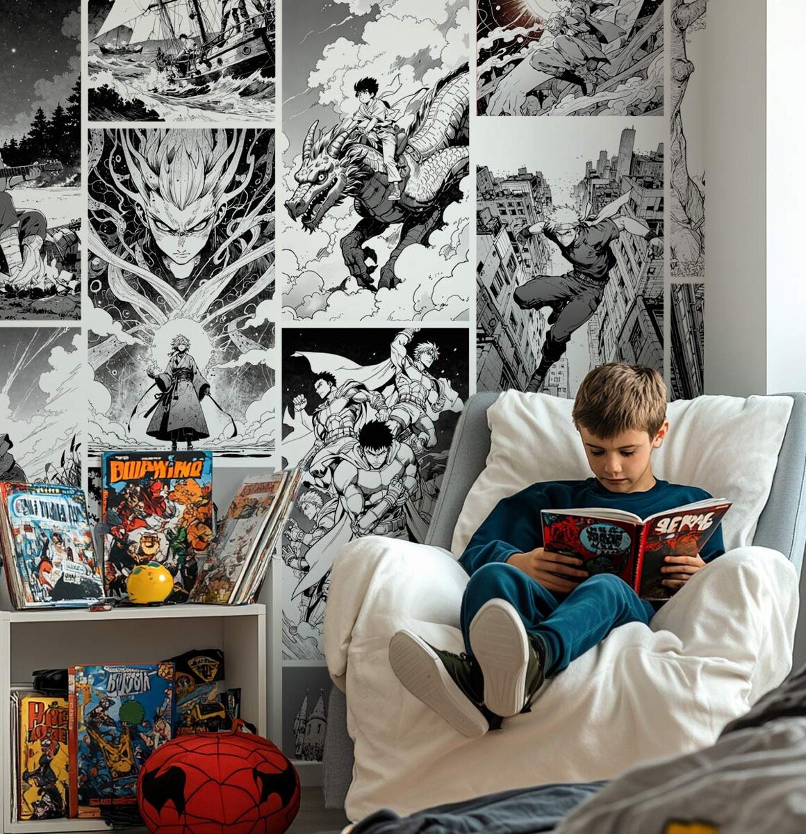 Papier peint manga garçon