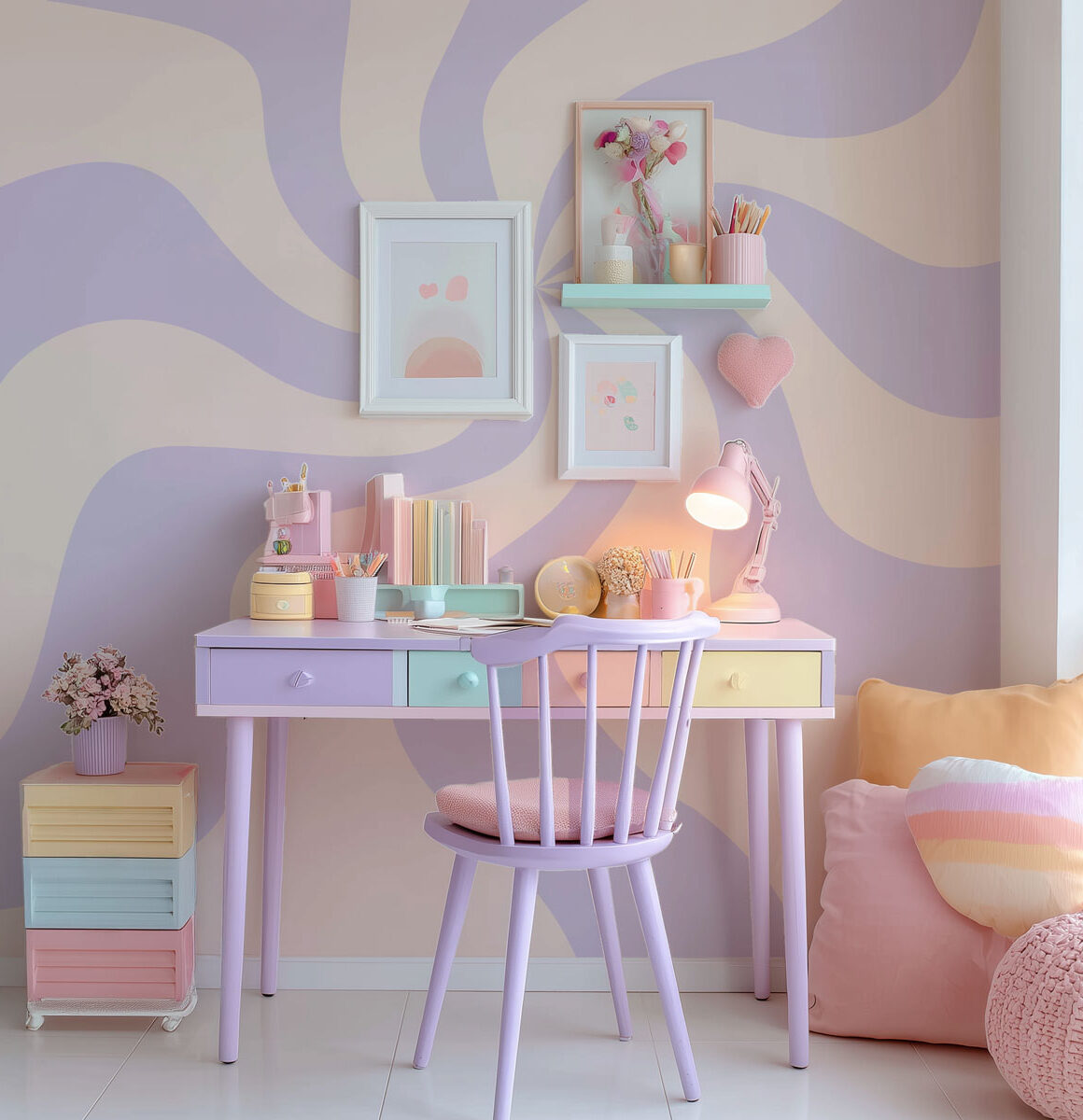 Papier peint pop violet