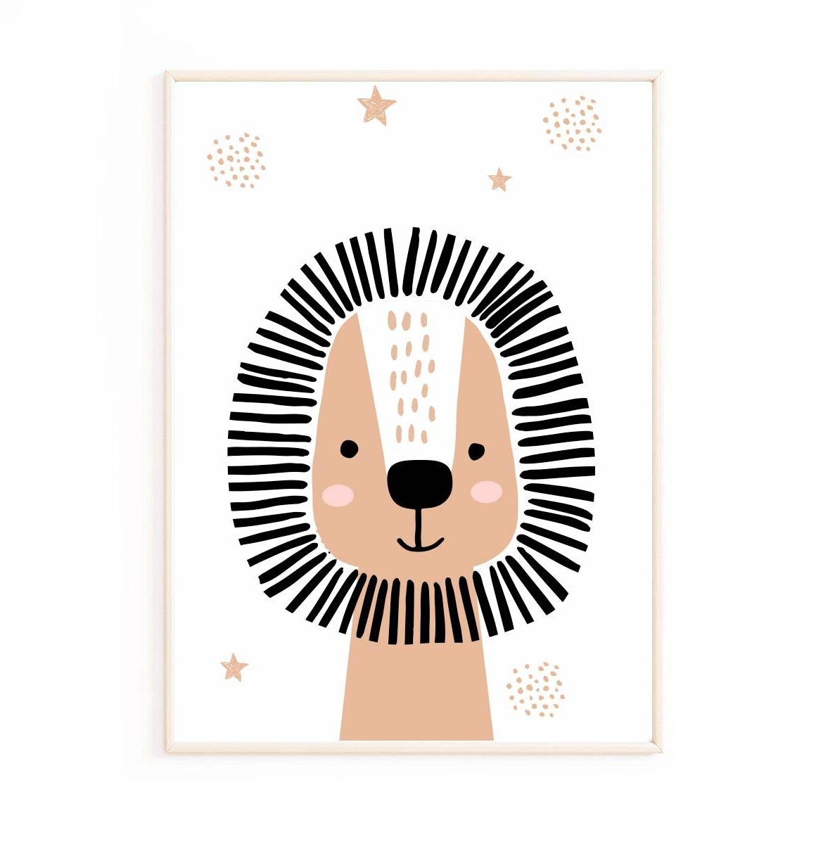 affiche-bébé-beige-lion