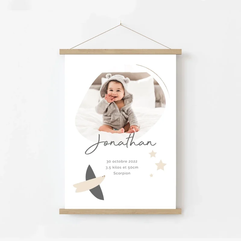 affiche bebe nuage etoile