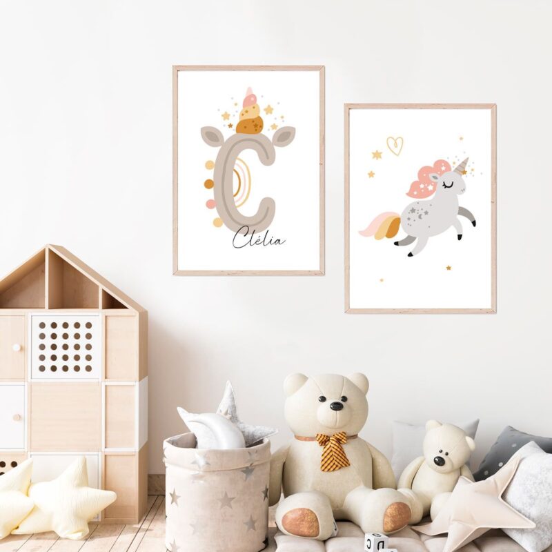 lot-de-2-affiche-licorne-pour-enfant