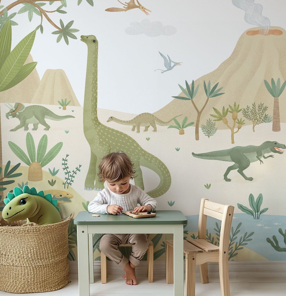papier peint panoramique dinosaure