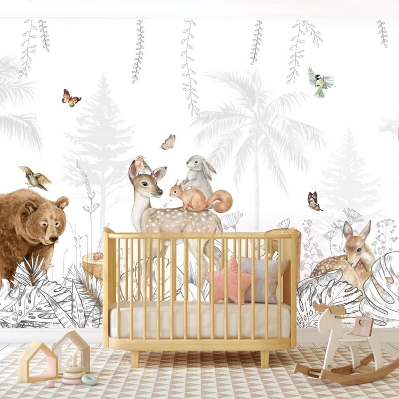 papier-peint-amis-de-la-forêt-pour-enfant