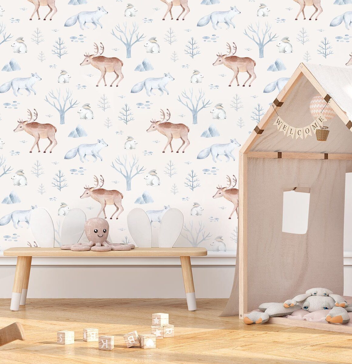 papier-peint-animaux-foret-hiver