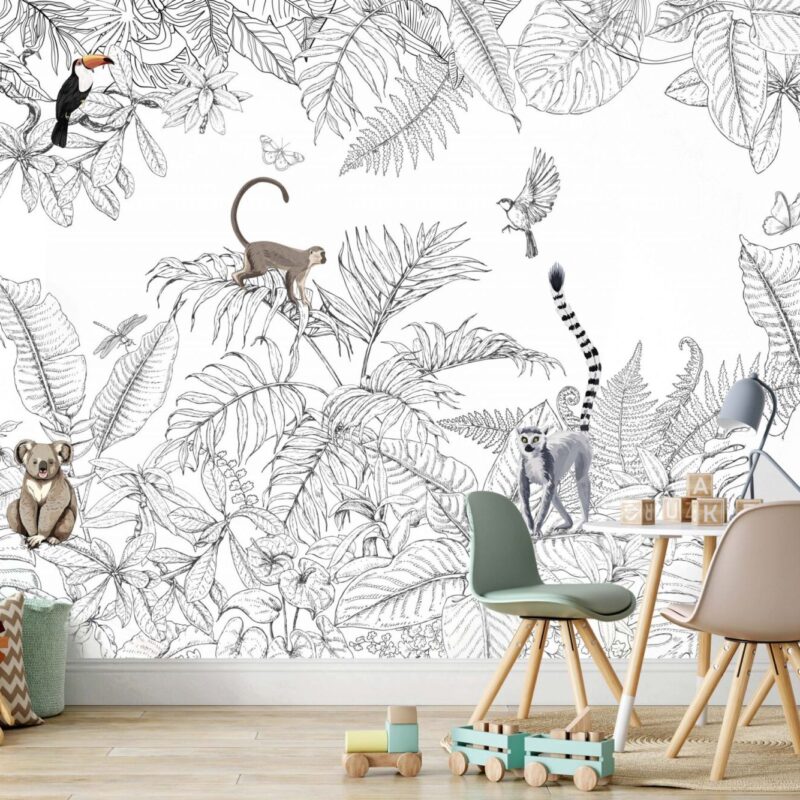 papier-peint-animaux-noir-et-blanc
