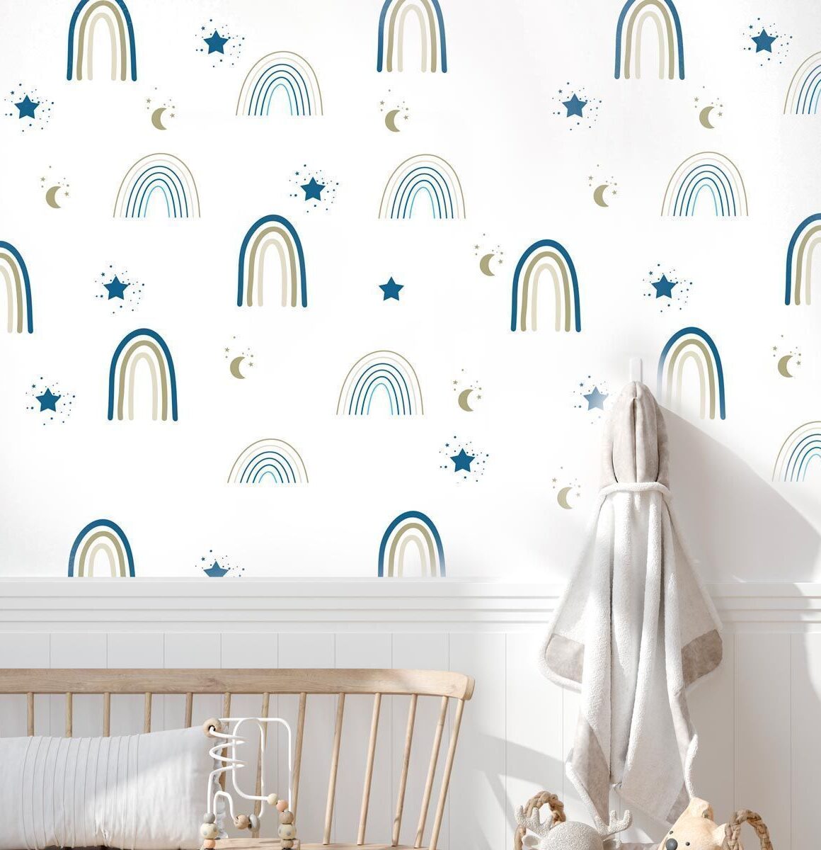 papier-peint-arc-en-ciel-bleu-étoiles