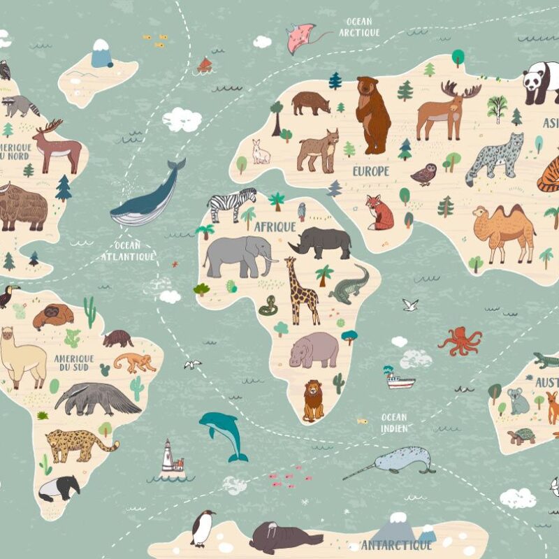 papier-peint-carte-du-monde enfant