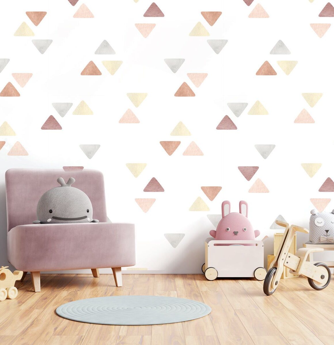 papier-peint-chambre-bébé-triangle