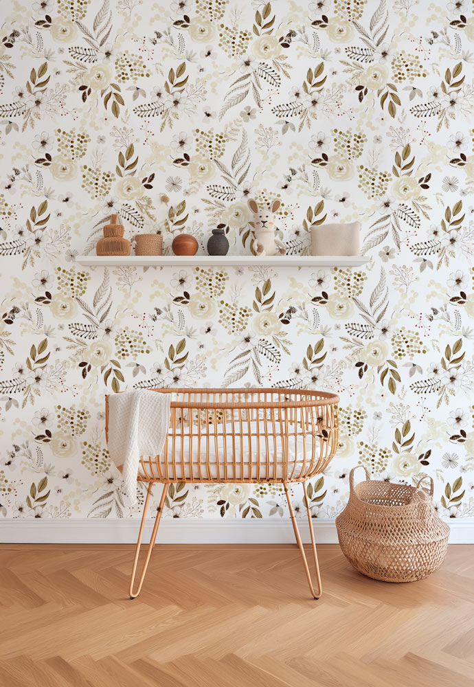 papier-peint-fleurs-beig