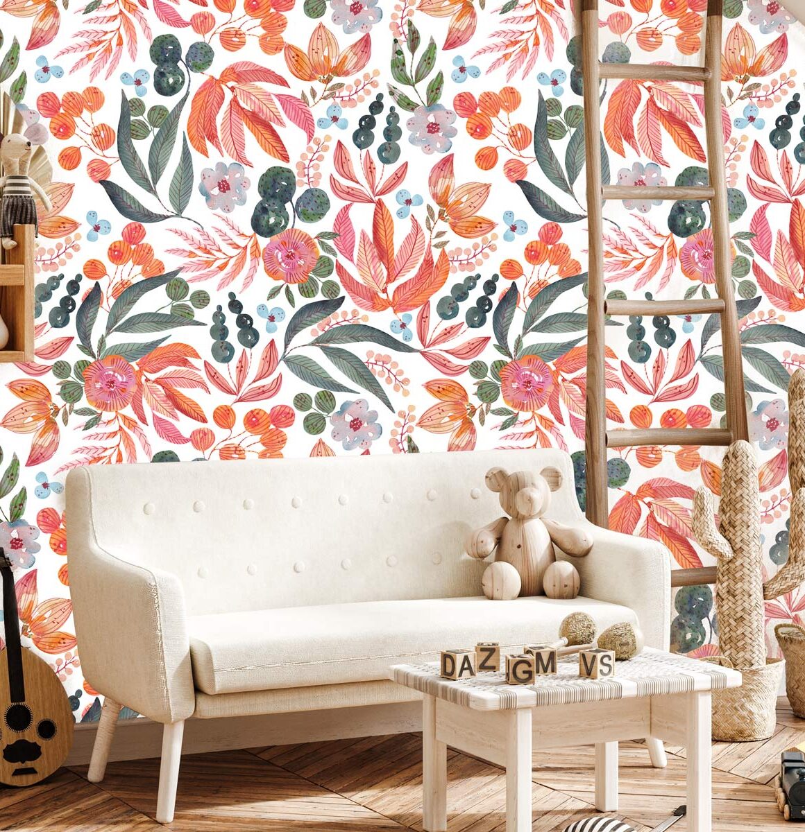papier-peint-fleurs-éclatantes-enfant