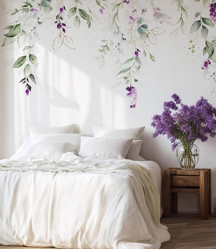 papier-peint-fleurs-lavande