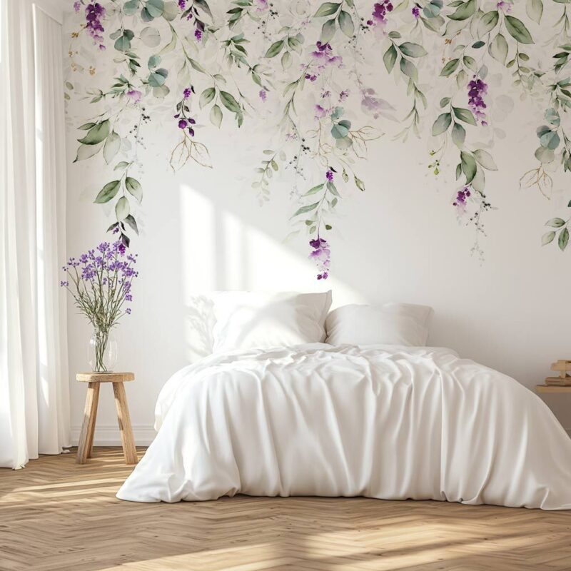 papier-peint-fleurs-lavande