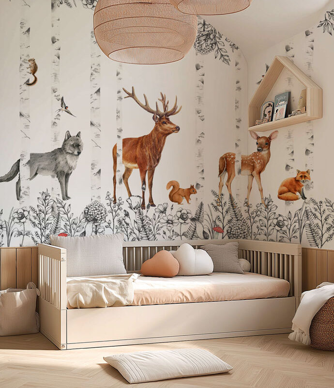 papier-peint-forêt-chambre-enfant