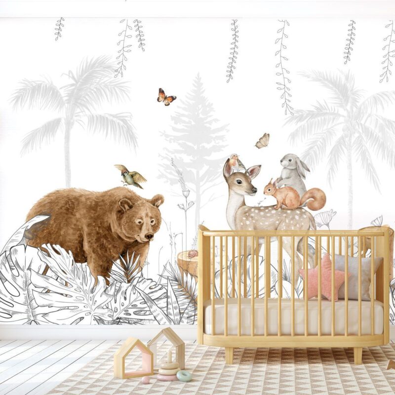 papier-peint-forêt-chambre-enfant