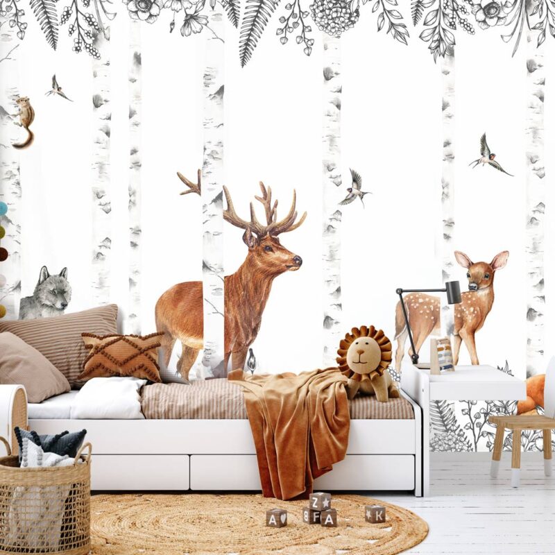 papier-peint-foret-chambre-enfant