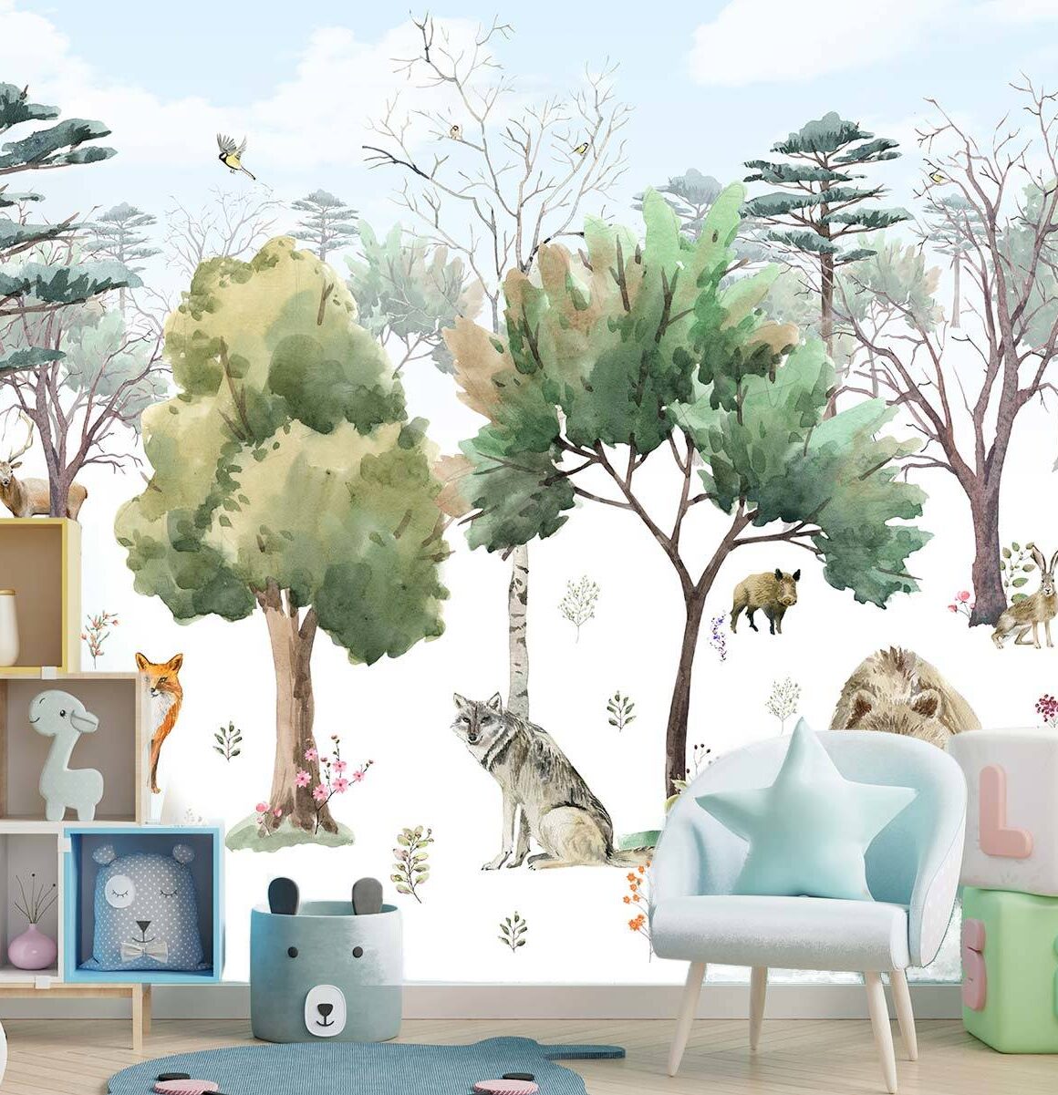 papier-peint-foret-enfant