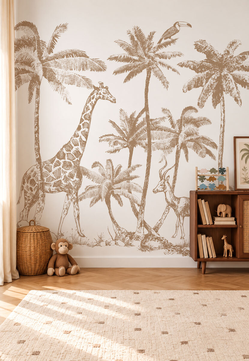 papier-peint-jungle-marron