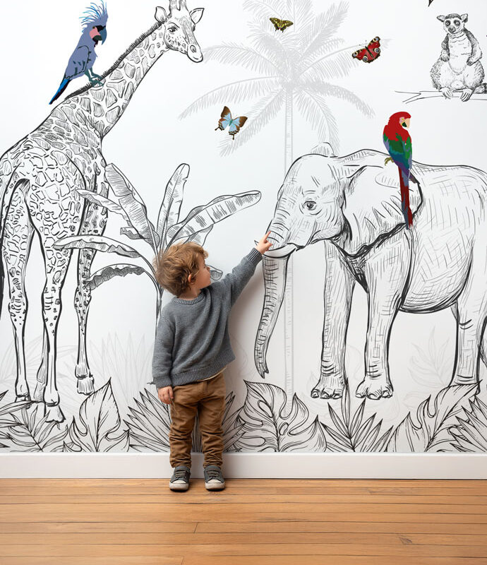 papier-peint-jungle-noir-et-blanc