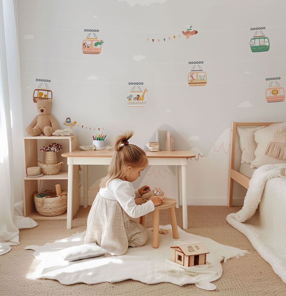 papier peint neige enfant