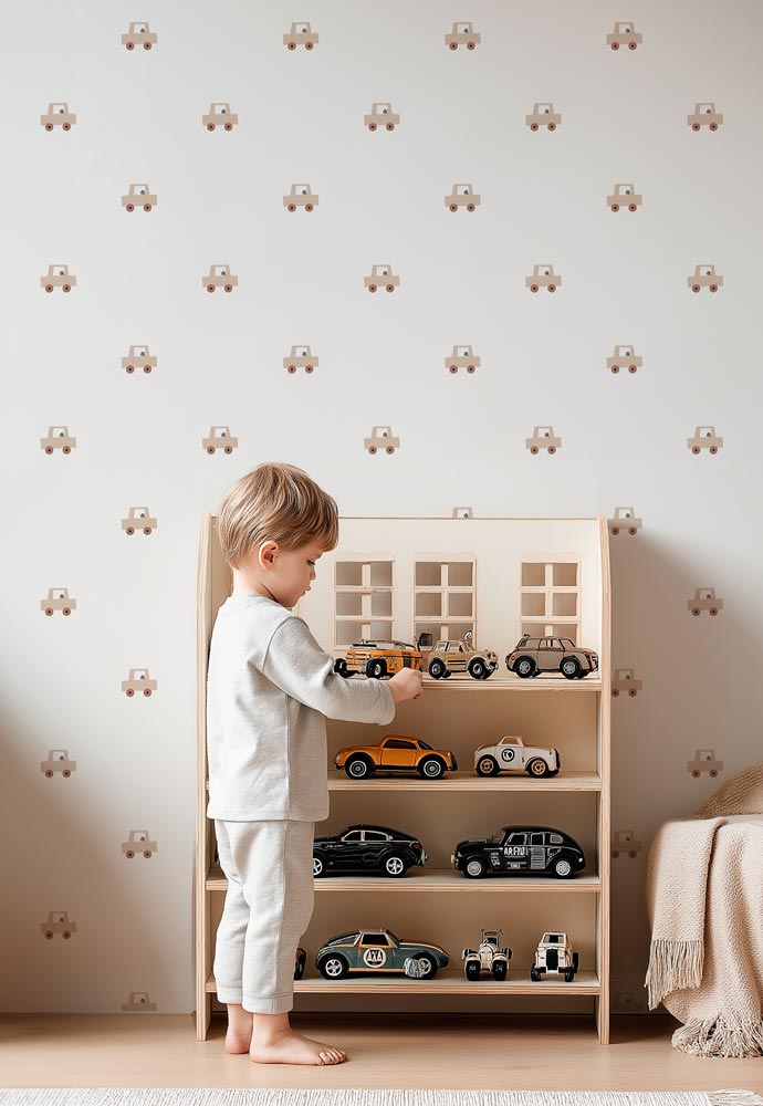papier-peint-petites-voitures-beige