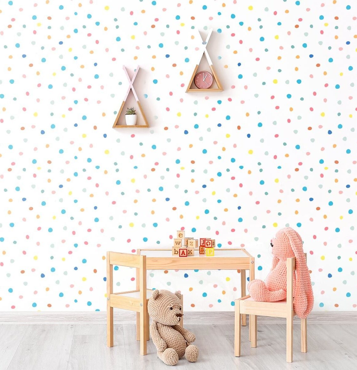 papier peint pois coloré