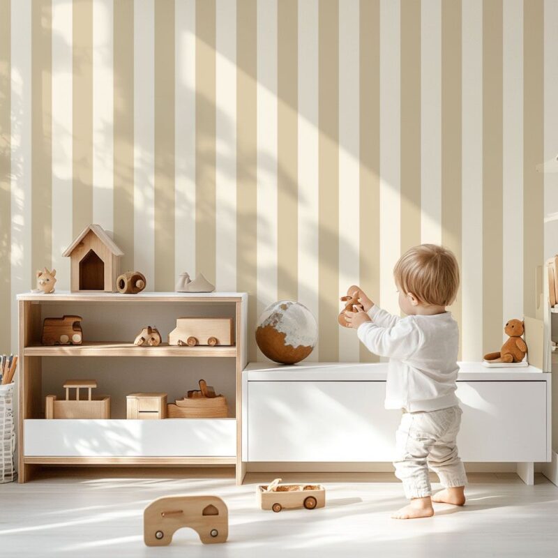 papier-peint-rayure-beige