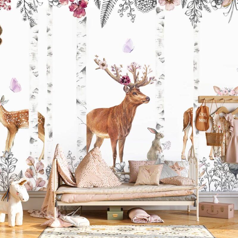 Pink Forest Wallpaper for Girls - Image 3