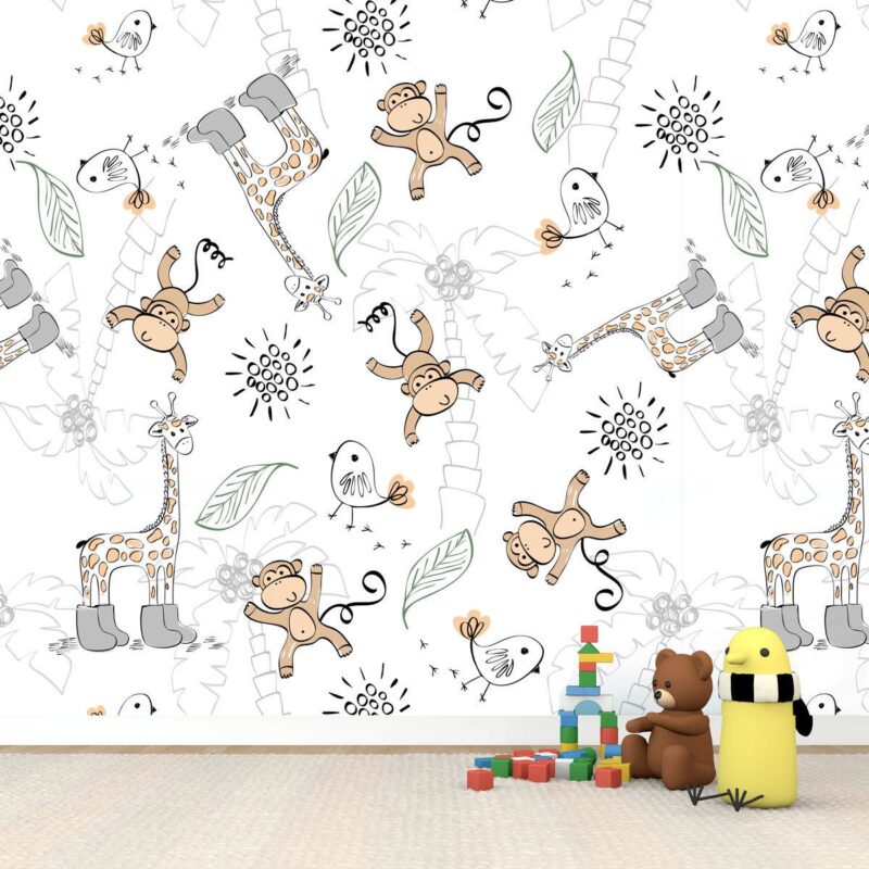 papier-peint-singe-blanc