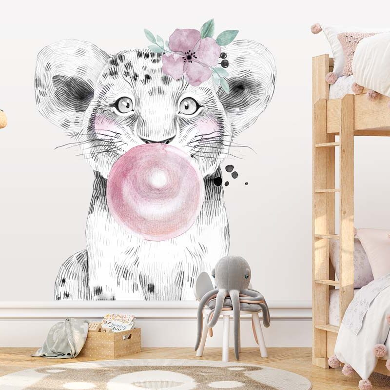 papier-peint-tigre-chambre-fille