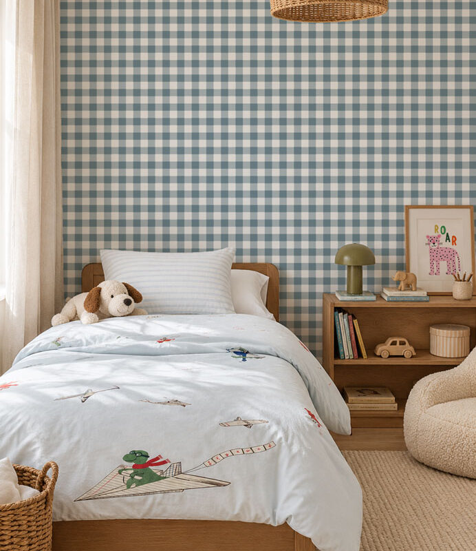 papier-peint-vichy-bleu-foncé