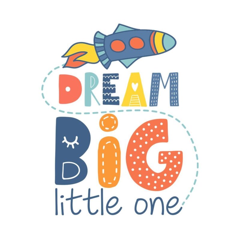 Colorful "Dream Big" Sticker for a Child's Room - Image 2
