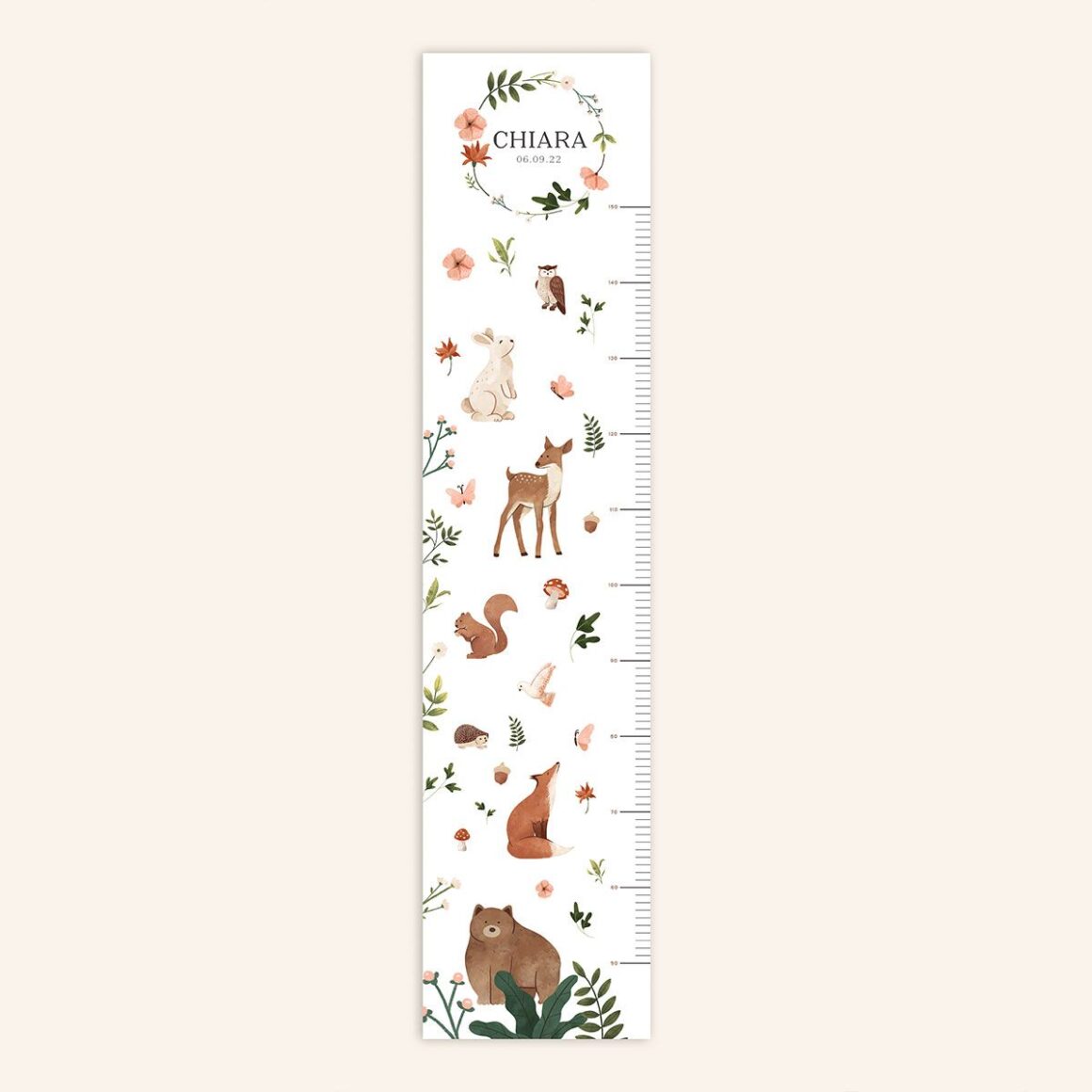 Personalized Girls' Forest Growth Chart - Babywall